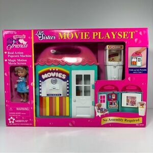 Lil Sisters Movie Playset with Popcorn Machine Vintage New